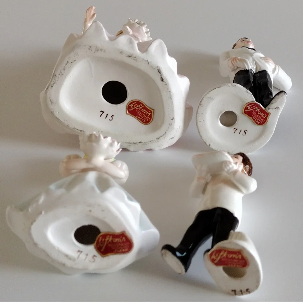 Lefton Exclusive Japan 50s Bride Groom Flower Girl Ring Bearer Set